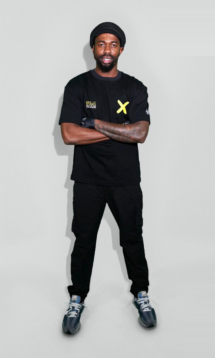 Kash Montreal in the SEE IT DEH tee in the Not For Sale studio.