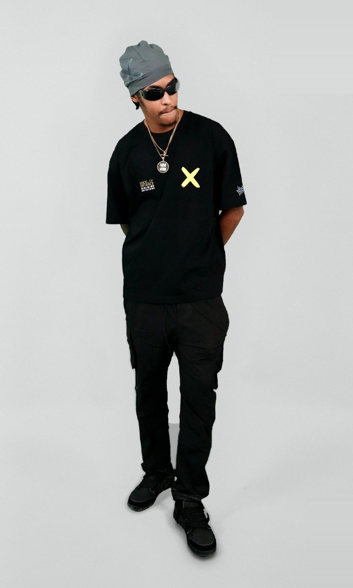 ThaFirst in the SEE IT DEH tee in the Not For Sale studio.